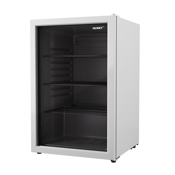 Husky Glass Door 4.6 Cu.Ft/131L Mini Fridge, White - OSFG024-WXL