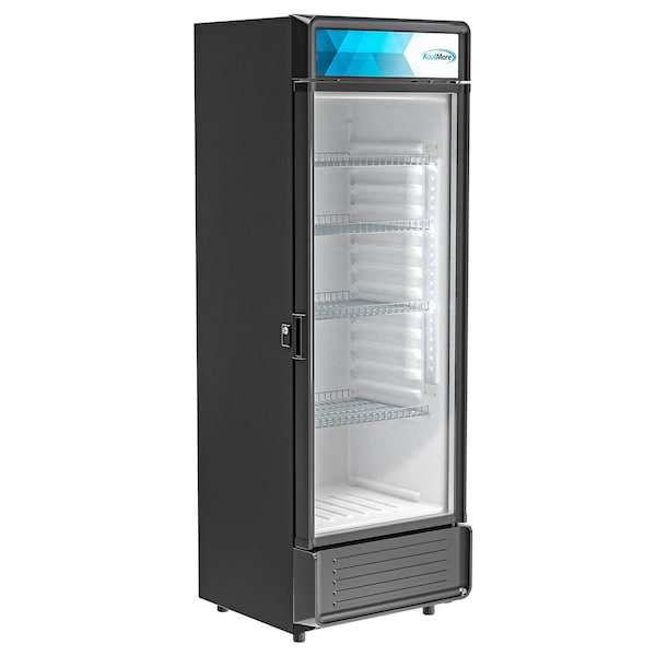 Koolmore Commercial Upright Beverage Refrigerator, Black, 12 cu.ft. Single Swing Door - MDR-1GD-12C