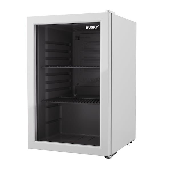 Husky Glass Door 2.4 Cu.Ft/69L Mini Fridge, White - OSFG018-WL