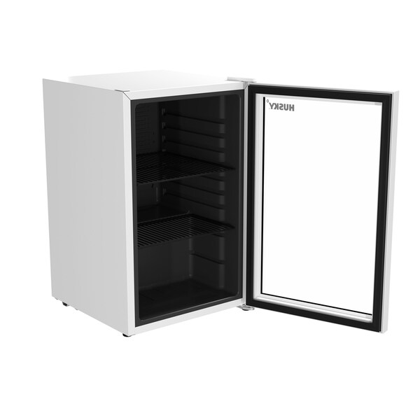 Husky Glass Door 2.4 Cu.Ft/69L Mini Fridge, White - OSFG018-WL