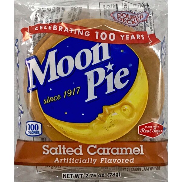 Moonpie Moonpie Sandwich de malvavisco de doble capa relleno de caramelo salado 2.75 oz., paquete de 81 - 81008