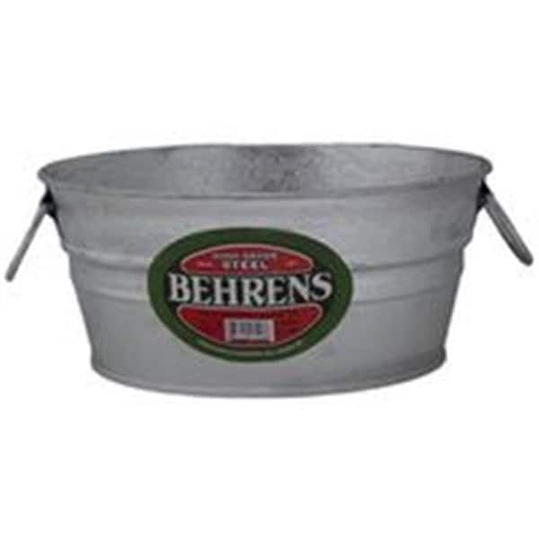 Behrens Behrens Manufacturing 7209729 1.5 g Hot Dipped Steel Low Round Flat Tub - 7209729