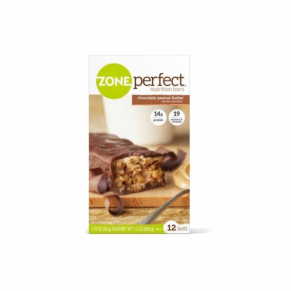 Barra de Nutrición Zoneperfect sabor Chocolate Mantequilla de Cacahuate, 1.76 oz. Paquete Individual, 12 piezas - 63161