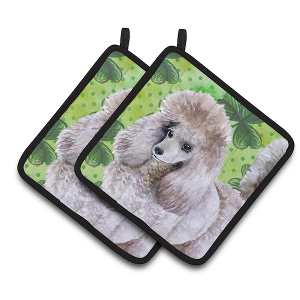 Carolines Treasures Poodle St.Patricks Pair of Pot Holders - BB9839PTHD