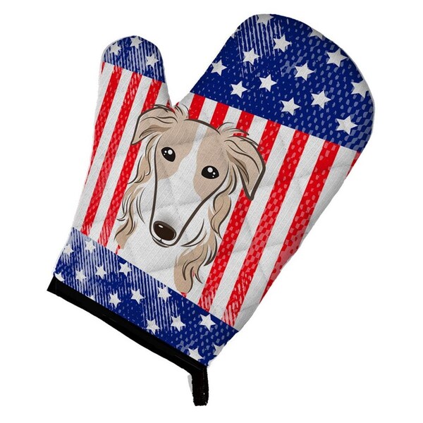 Carolines Treasures American Flag and Borzoi Oven Mitt - BB2158OVMT