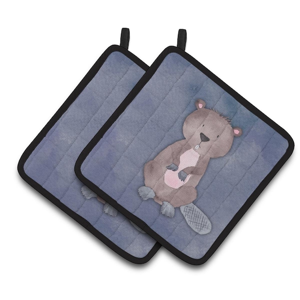 Carolines Treasures Beaver Watercolor Pair of Pot Holders - BB7392PTHD