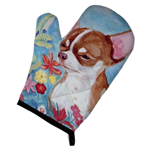 Carolines Treasures Chihuahua in flowers Oven Mitt - 7053OVMT