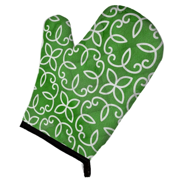 Carolines Treasures Watercolor Geometric Cirlce on Green Oven Mitt - BB7556OVMT