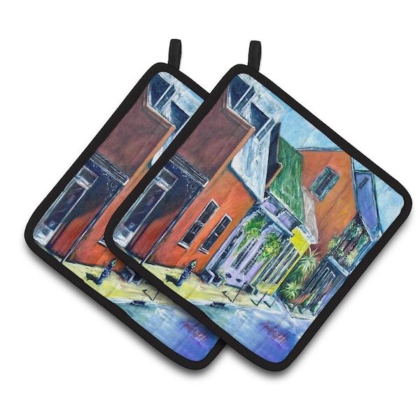 Carolines Treasures Somewhere Close Houses Pair of Pot Holders - MW1350PTHD