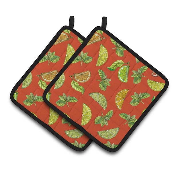 Carolines Treasures Lemons Limes and Orange Pair of Pot Holders - BB5205PTHD