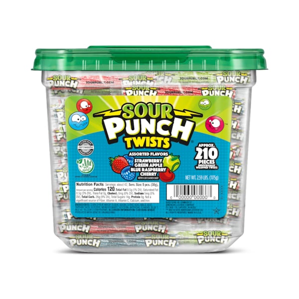 Sour Punch Sour Punch Variedad de Sabores 2.59lb Tubo, PK6 - 8491