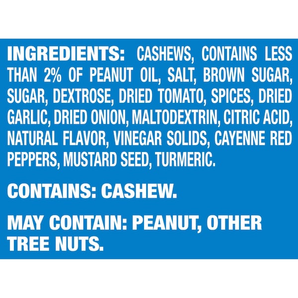 Planters Sweet Cayenne Barbecue Cashew 2.25 oz. Tubo, Paquete de 30 - 10029000025834