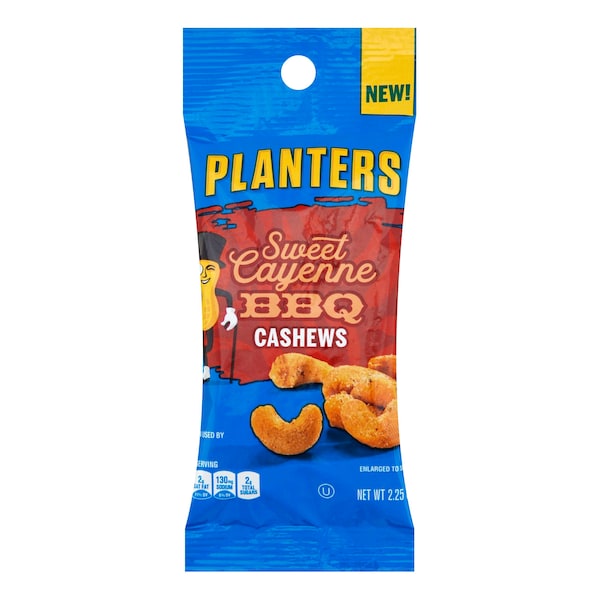 Planters Sweet Cayenne Barbecue Cashew 2.25 oz. Tubo, Paquete de 30 - 10029000025834