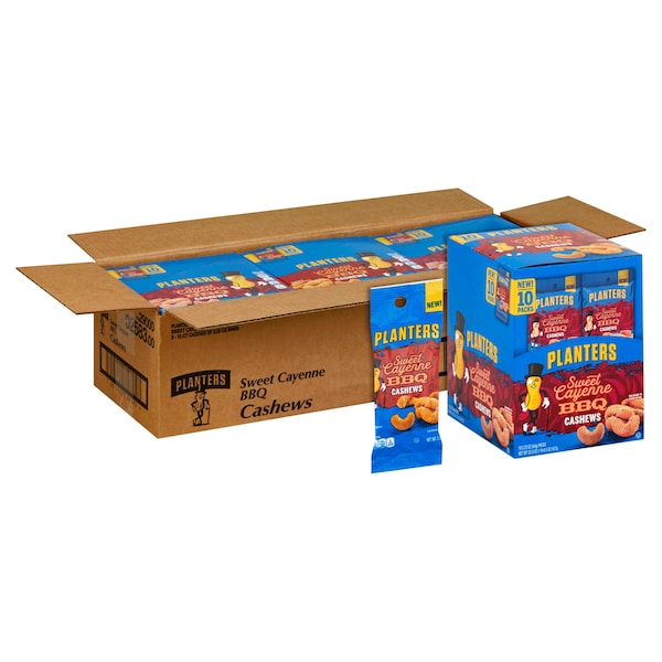 Planters Sweet Cayenne Barbecue Cashew 2.25 oz. Tubo, Paquete de 30 - 10029000025834