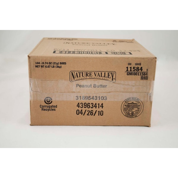 Barra de granola crujiente de mantequilla de cacahuate Nature Valley 0.74 oz., paquete de 144 - 16000-11584.