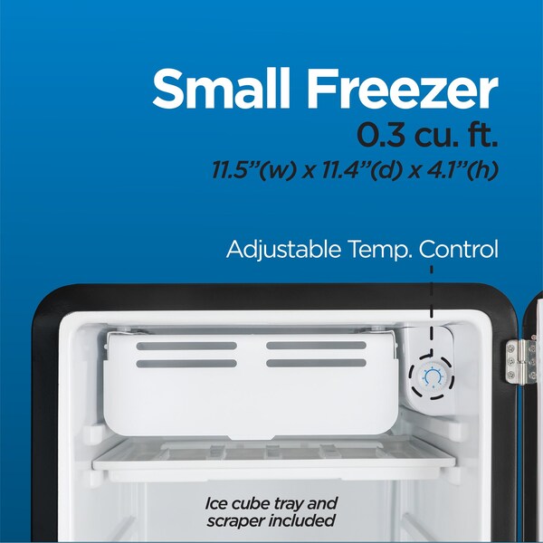 Commercial Cool Retro 3.2 cu. ft. Freestanding Mini Fridge with Freezer - CCRR32HB