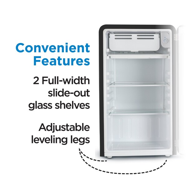 Commercial Cool Retro 3.2 cu. ft. Freestanding Mini Fridge with Freezer - CCRR32HB