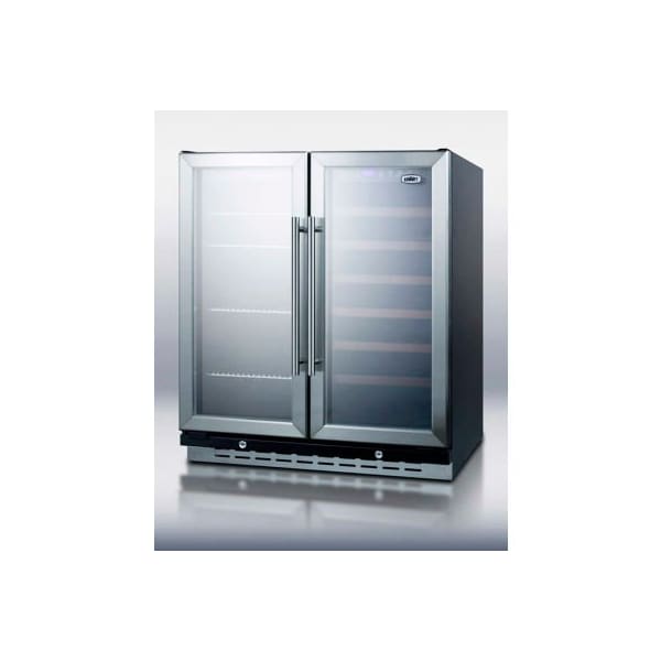 Summit Appliance Div. Summit-Built-In Undercounter Dual Zone Wine & Beverage Cooler W/Locks, 30" Wide - SWBV3067B