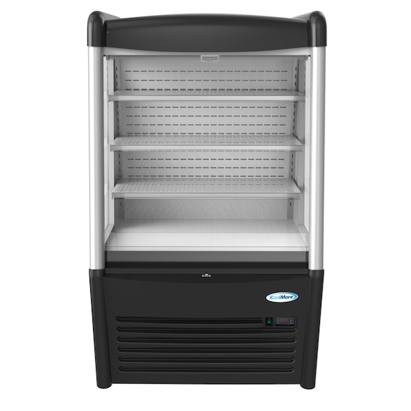Koolmore 36" Open Air Merchandiser Grab and Go Refrigerator with LED Lighting and Night Curtain - CDAU-13C