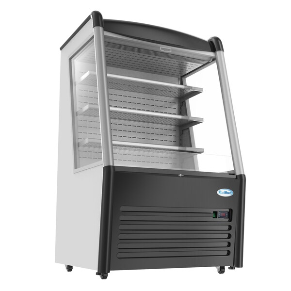 Koolmore 36" Open Air Merchandiser Grab and Go Refrigerator with LED Lighting and Night Curtain - CDAU-13C