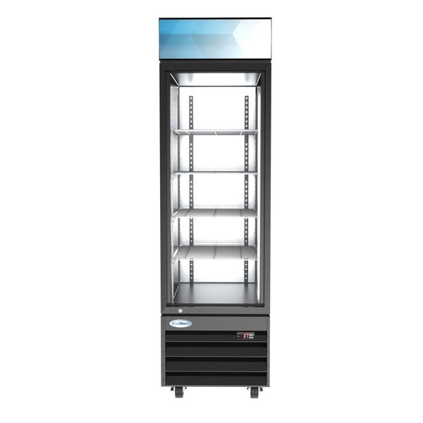 Koolmore 23" Commercial Glass 1 Door Display Refrigerator Merchandiser-Upright Beverage Cooler w/LED Lighting - MDR-1GD-13C