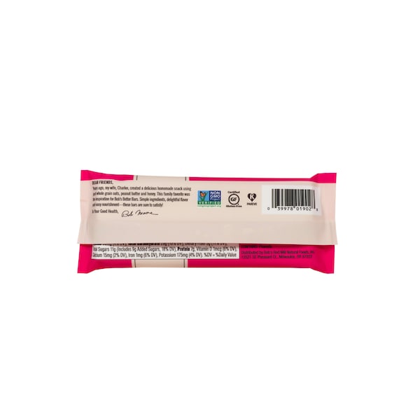 Barra de Mantequilla de Cacahuate, Mermelada y Avena de Bob's Red Mill, 1.76 oz. Barra, Paquete con 144 unidades - 7033R1212