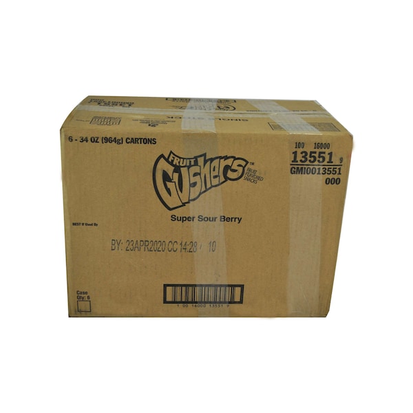 Betty Crocker Fruit Gushers Gluten Free Fruit Snacks Super Sour Berry 4.25 oz., PK48 - 16000-13551

Betty Crocker Frutas Gushers Sin Gluten Botanas de Frutas Super Ácidas Sabor Baya 4.25 oz., PK48 - 16000-13551