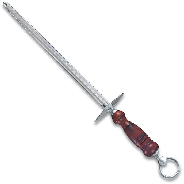 Swiss Army Brands 40085 Kitchen Dark Wood Steels - Butcher / Chef'S, 12In Fine Cut, Round, Wood Handle With Hangtag - VIC-7.8991.24