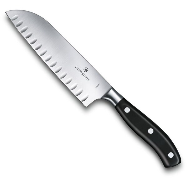 Swiss Army Brands Victorinox Kitchen Grande Maitre, 7In Granton Santoku, Pom Handles, Forged Steel, Parer Gift Box - VIC-7.7323.17G