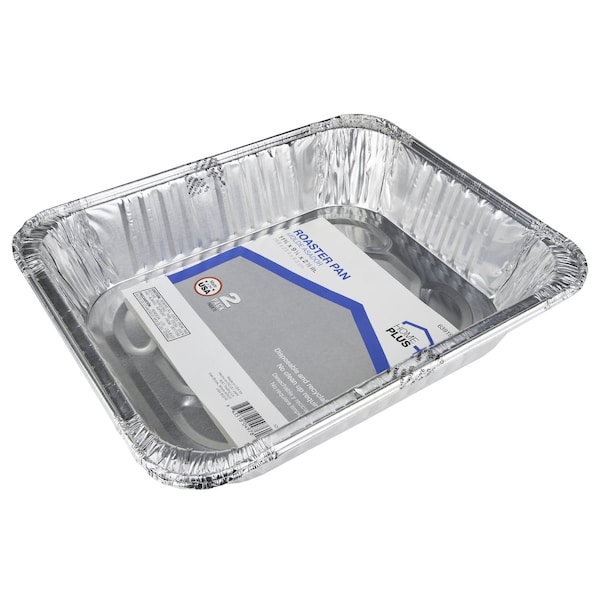 Home Plus Durable Foil 9-1/4 in. W X 11-3/4 in. L Roaster Pan Silver , 2PK - D42020
