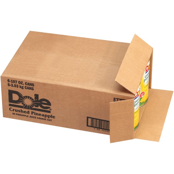 Pina triturada Dole Fancy en jugo 106 oz., paquete de 6 - 00765