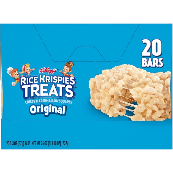 Kellogg's Cuadrados Originales de Arroz Krispies, 26 oz., Paquete de 80 - 3800026547