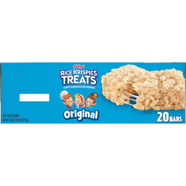 Kellogg's Cuadrados Originales de Arroz Krispies, 26 oz., Paquete de 80 - 3800026547