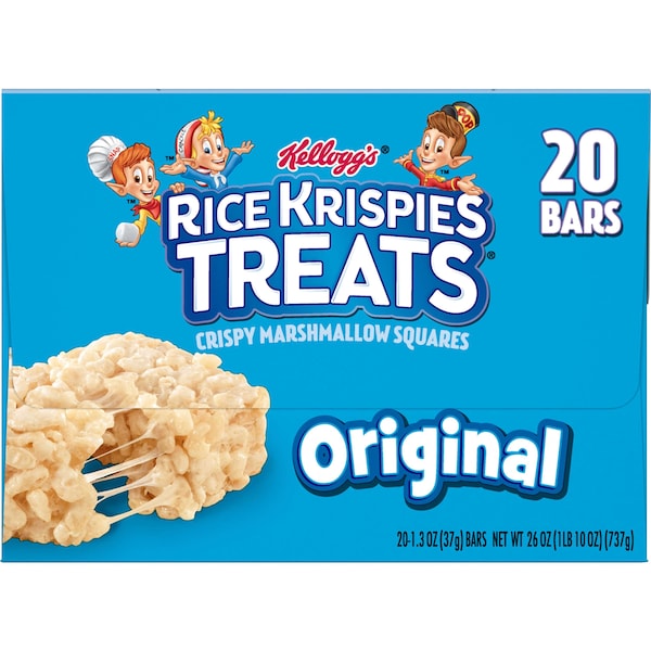 Kellogg's Cuadrados Originales de Arroz Krispies, 26 oz., Paquete de 80 - 3800026547
