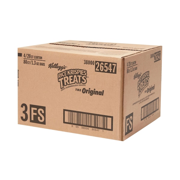 Kellogg's Cuadrados Originales de Arroz Krispies, 26 oz., Paquete de 80 - 3800026547