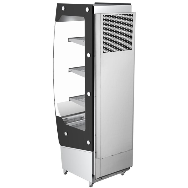 Koolmore Open Air Merchandiser Cooler Grab and Go Refrigerator with LED Lighting and Night Curtain - CDAU-7C-SS