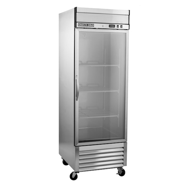 Maxx Cold Reach-In Refrigerator, Single Door, Bottom Mount, Glass 19.3 CUFT - MXSR-23GD
