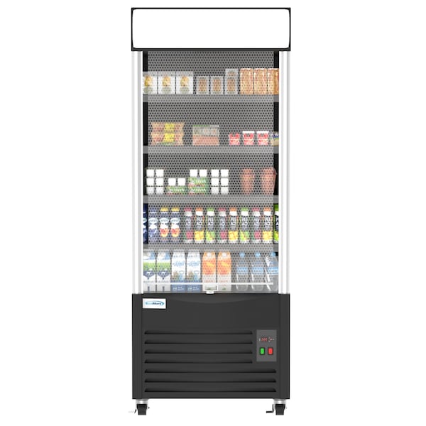 Koolmore Open-Air Refrigerator and Grab and Go Merchandiser, Display for Cafe and Commercial Food Storage - CDA-18C-BK