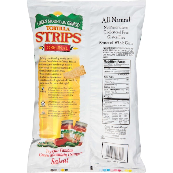 Montaña Verde 8 oz. Tiras de Tortilla Green Mountain Gringo, PK12 - 2.00300