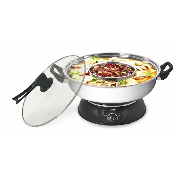 Spt Appliance SPT Appliance SS-303A 5 qt. Stainless Steel & Black Electric Shabu Pot - SS-303A