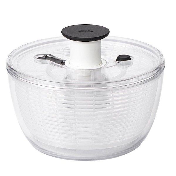 Oxo International Good Grips Salad and Herb Spinner, 2.44 qt Basket, 3.03 qt Bowl Capacity, 8 in Dia, 7 in H, Clear - 1045409