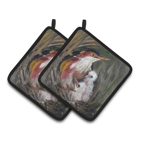 Carolines Treasures Happy Family Pair of Pot Holders, 7.5 x 3 x 7.5 in. - JMK1224PTHD