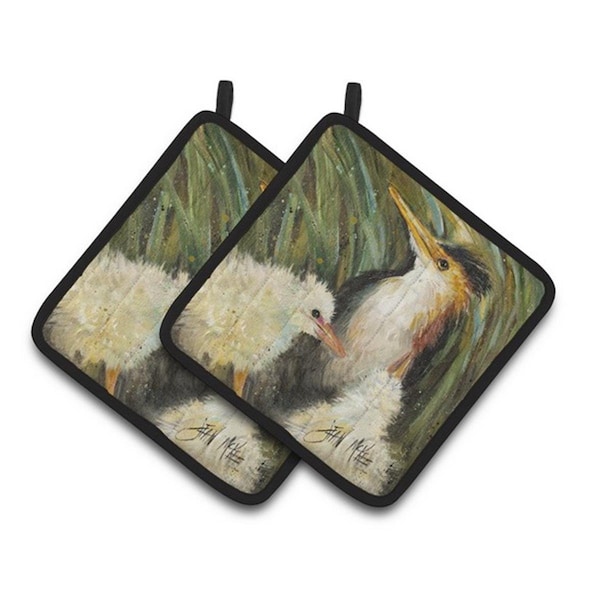 Carolines Treasures Happy Family Pair of Pot Holders, 7.5 x 3 x 7.5 in. - JMK1225PTHD