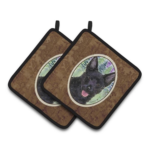 Carolines Treasures Australian Kelpie Pair of Pot Holders, 7.5 x 3 x 7.5 in. - SS8013PTHD