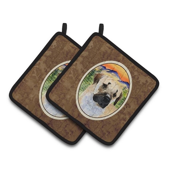 Carolines Treasures Anatolian Shepherd Pair of Pot Holders, 7.5 x 3 x 7.5 in. - SS8197PTHD