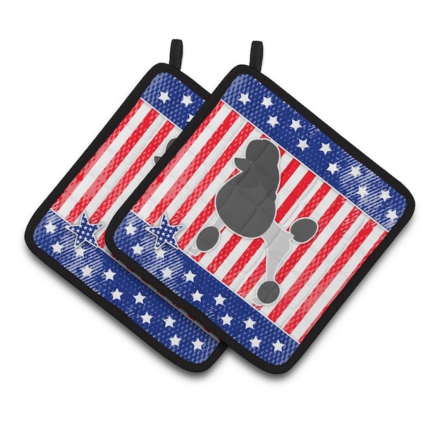Carolines Treasures USA Patriotic Poodle Pair of Pot Holders - BB3339PTHD