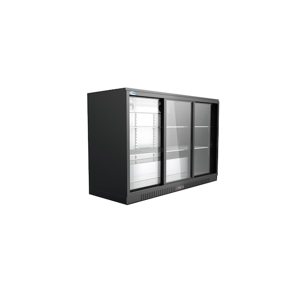 Koolmore Three Door Back Bar Cooler Counter Height Beverage Refrigerator, Mini Drink Fridge - BC-3DSL-BK