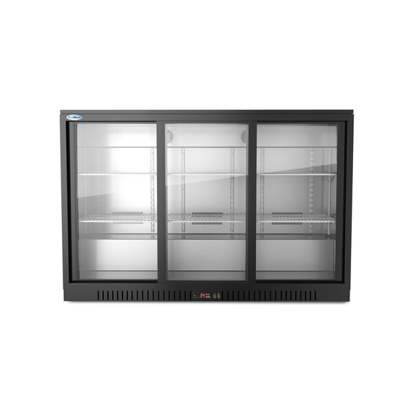 Koolmore Three Door Back Bar Cooler Counter Height Beverage Refrigerator, Mini Drink Fridge - BC-3DSL-BK