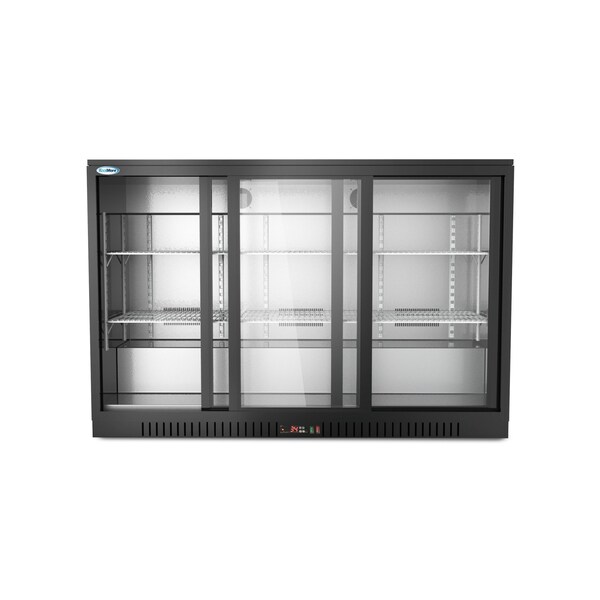 Koolmore Three Door Back Bar Cooler Counter Height Beverage Refrigerator, Mini Drink Fridge - BC-3DSL-BK