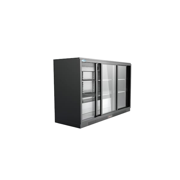Koolmore Three Door Back Bar Cooler Counter Height Beverage Refrigerator, Mini Drink Fridge - BC-3DSL-BK